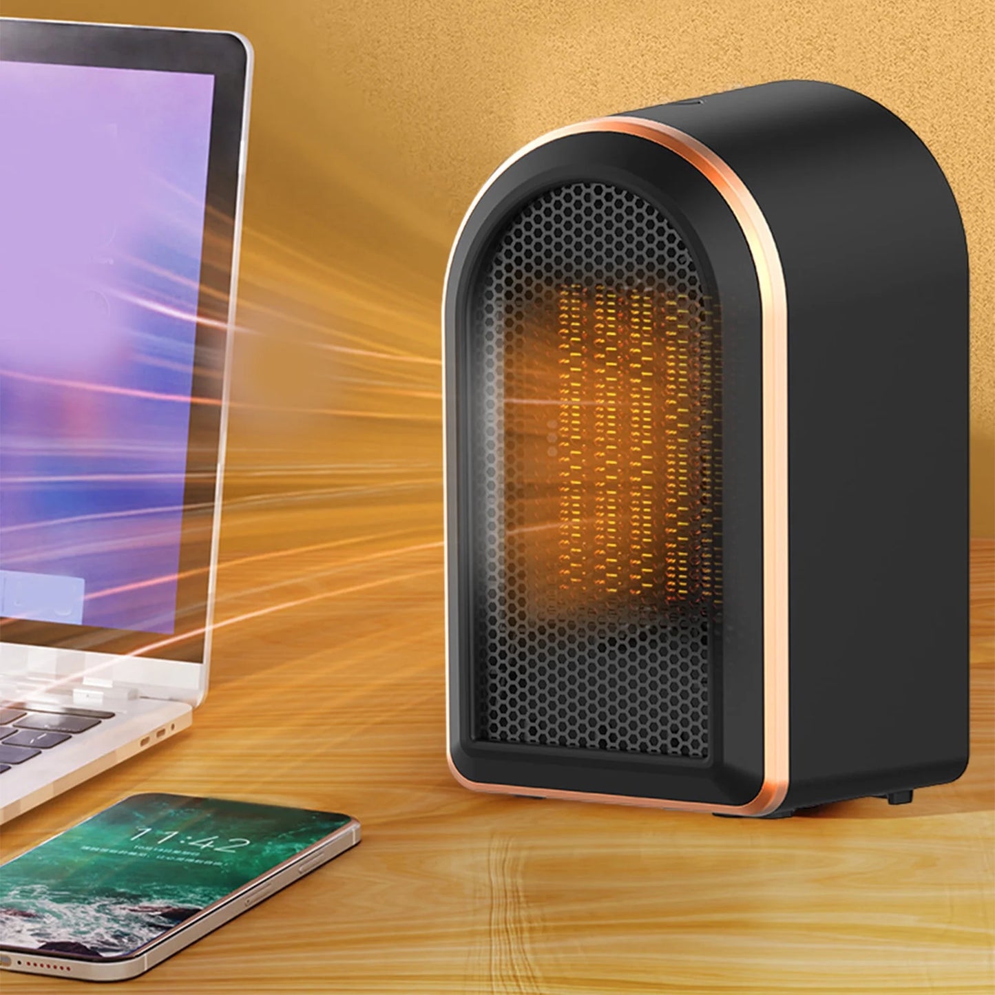 Electric Space Heaters for Indoor Use Space Heater 1200W Heaters Portable with Thermostat Fast Heating Ceramic Room Small Heater with Heating and Fan Modes for Bedroom Office