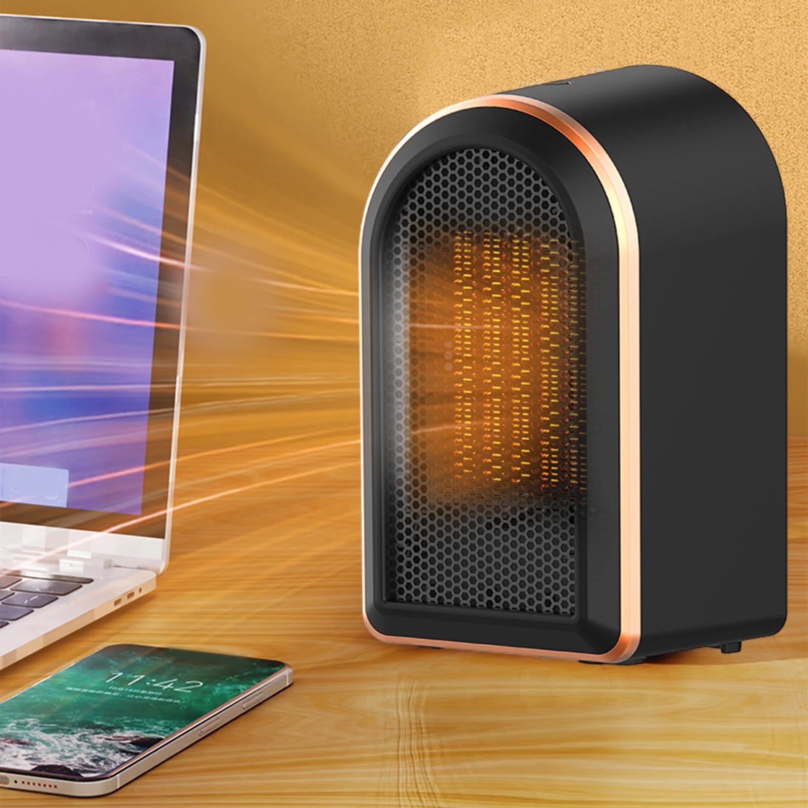 Electric Space Heaters for Indoor Use Space Heater 1200W Heaters Portable with Thermostat Fast Heating Ceramic Room Small Heater with Heating and Fan Modes for Bedroom Office