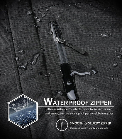 Mens Skiing Jackets with Hoode Snowboarding Waterproof Fleece Liner Coats Windproof Winter Raincoat Multi Pockets