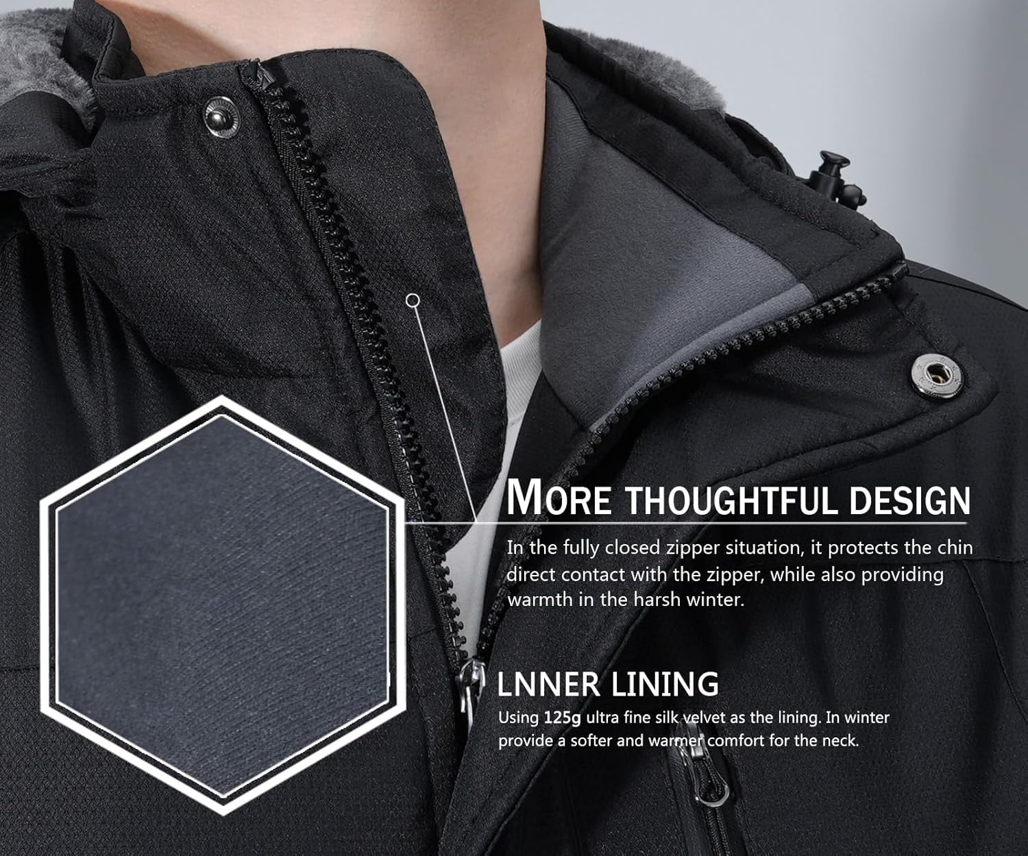 Mens Skiing Jackets with Hoode Snowboarding Waterproof Fleece Liner Coats Windproof Winter Raincoat Multi Pockets