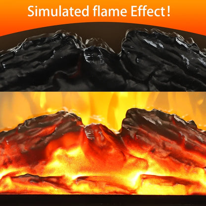 CLEARANCE Heaters for Inside,  15''L Compact Space Heater Portable, 1000W Electric Fireplace Heaters with Virtual Flame, as Christmas Gift